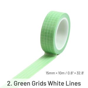 basic solid color grid washi tape sku 2