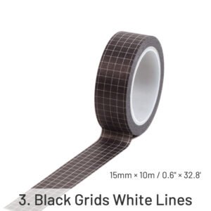 basic solid color grid washi tape sku 3