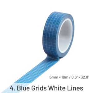 basic solid color grid washi tape sku 4
