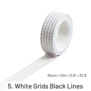 basic solid color grid washi tape sku 5