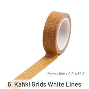 basic solid color grid washi tape sku 6