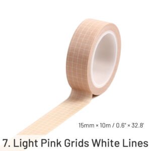basic solid color grid washi tape sku 7