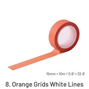 basic solid color grid washi tape sku 8