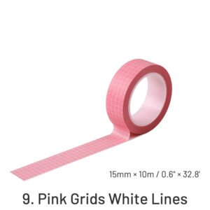 basic solid color grid washi tape sku 9