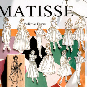 Beauties in Old Dreams Retro Characters Wooden Rubber Stamp