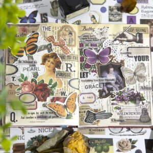 beautiful collection series retro plant sticker book b2