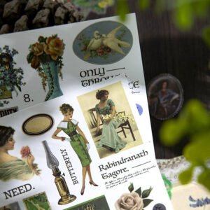 beautiful collection series retro plant sticker book b3