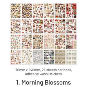 beautiful collection series retro plant sticker book sku 1