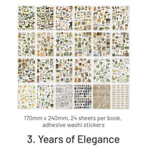 beautiful collection series retro plant sticker book sku 3