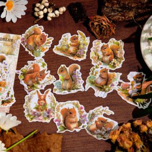 beautiful dream flowers and animals stickers birds butterflies rabbits deers b5