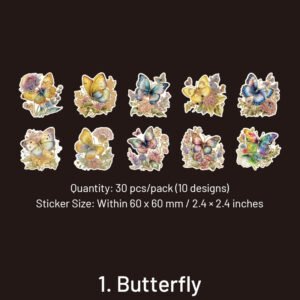 beautiful dream flowers and animals stickers birds butterflies rabbits deers sku 1