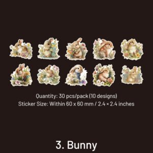 beautiful dream flowers and animals stickers birds butterflies rabbits deers sku 3