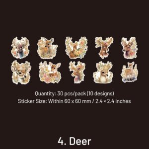 beautiful dream flowers and animals stickers birds butterflies rabbits deers sku 4