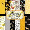 Bee Lemon Scrapbook Background Paper