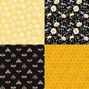 bee lemon scrapbook background paper c
