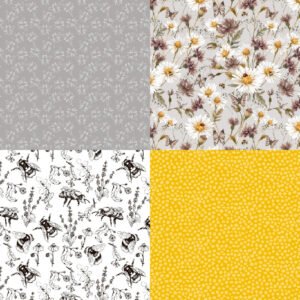 bee lemon scrapbook background paper c3