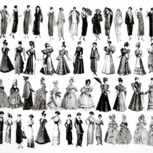 belle epoque series black and white retro characters pet sticker pack c