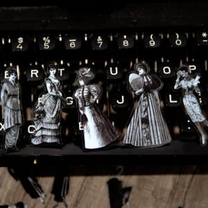 belle epoque series black and white retro characters pet sticker pack c2