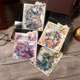 Bird Clear Transparent Sticker - Branch, Clock, Instrument, Flower