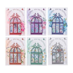birds and blossoms holographic hot stamping pet stickers b6