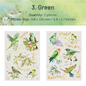 birds blossoms and music hot stamping pet sticker sheet sku 3