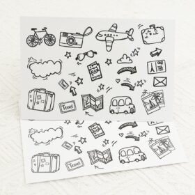 Black & White Cartoon Traveling Graffiti Sticker