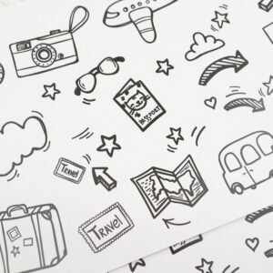 black white cartoon traveling graffiti sticker 5