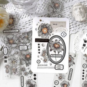 blooming flower clear pet sticker b