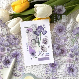 blooming flower clear pet sticker b2