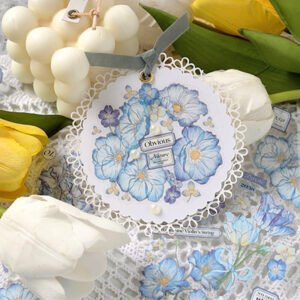 blooming flower clear pet sticker b3