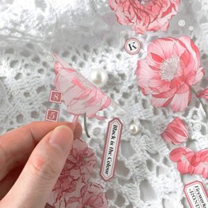 blooming flower clear pet sticker c