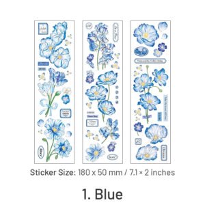 blooming flower clear pet sticker sku 1