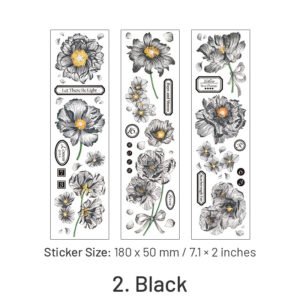blooming flower clear pet sticker sku 2