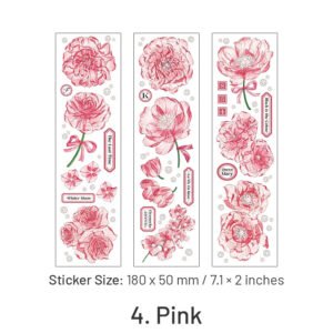 blooming flower clear pet sticker sku 4