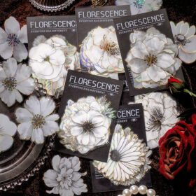 Blooming Flowers in the Dark Night Hot Stamping Flowers Clear Transparent Stickers
