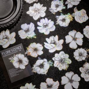 blooming flowers in the dark night hot stamping flowers pet stickers b1