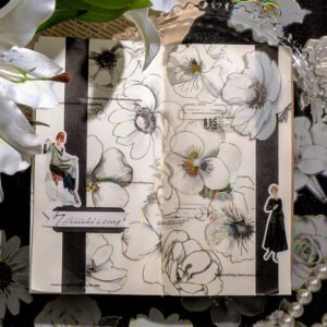 blooming flowers in the dark night hot stamping flowers pet stickers b2