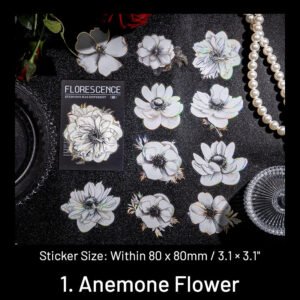 blooming flowers in the dark night hot stamping flowers pet stickers sku 1