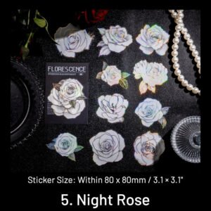blooming flowers in the dark night hot stamping flowers pet stickers sku 5