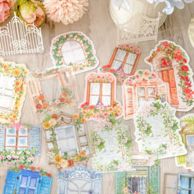 Blooming Window Clear Transparent and Kraft Stickers