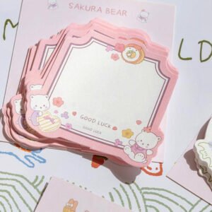 blossoming cherry kawaii message memo note paper b3