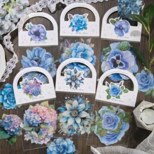 Blue Flower and Plant Laser Clear Transparent Sticker
