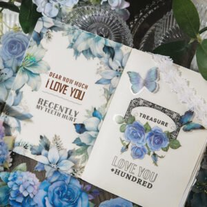 blue flower and plant laser pet sticker b4