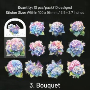 blue flower and plant laser pet sticker sku 3