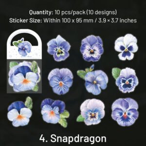 blue flower and plant laser pet sticker sku 4