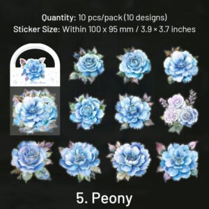 blue flower and plant laser pet sticker sku 5