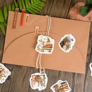 book and library theme stickers b2