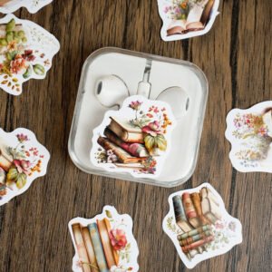 book and library theme stickers b3