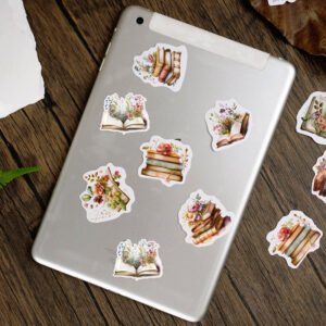 book and library theme stickers b5