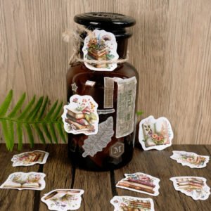 book and library theme stickers b6